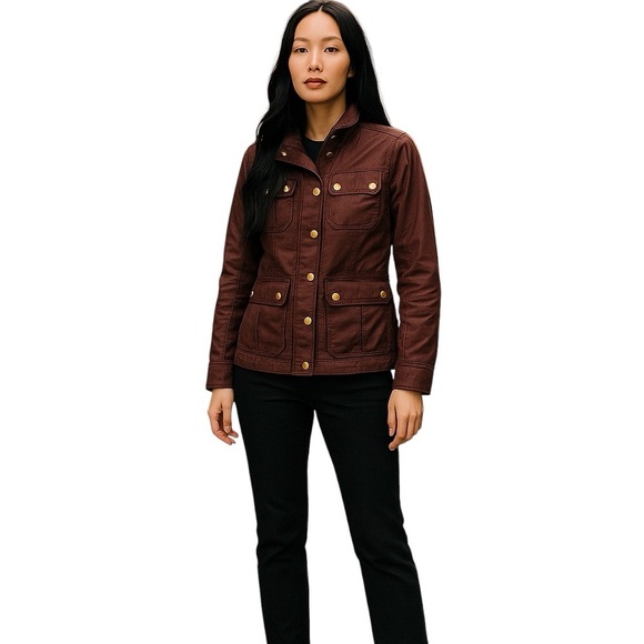 J. Crew Womens Size XS Deep Burgundy The Downtown Field Jacket Style 19034 - Picture 1 of 5